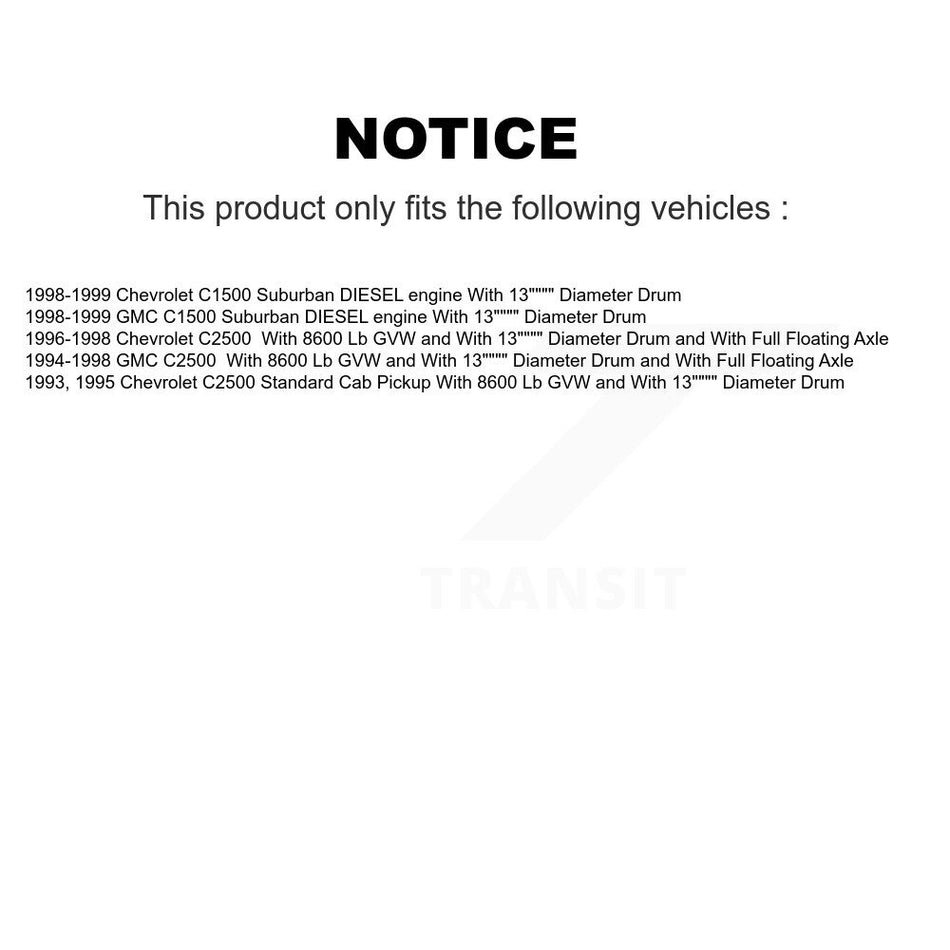 Front Rear Disc Brake Rotors Hub Assembly Ceramic Pads And Drum Kit For Chevrolet C2500 C1500 Suburban GMC K8C-102779