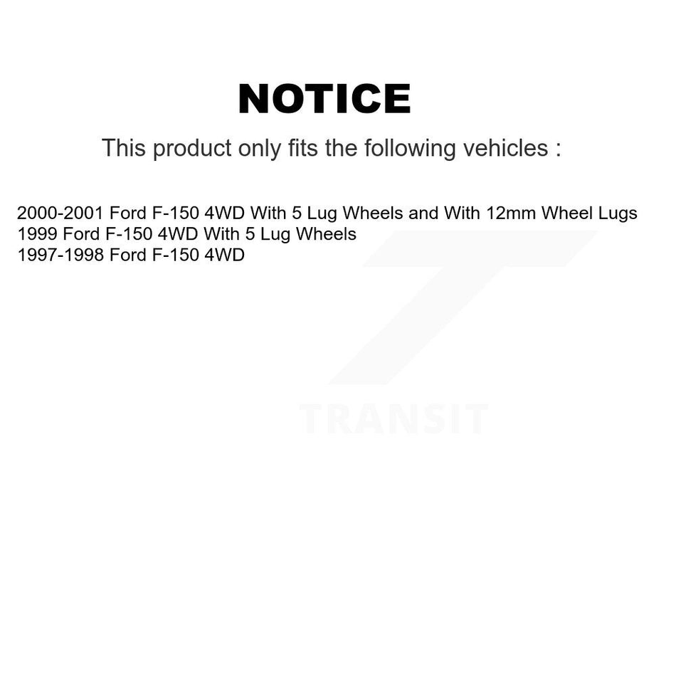 Front Rear Disc Brake Rotors Ceramic Pads And Drum Kit (9Pc) For Ford F-150 4WD K8C-102828