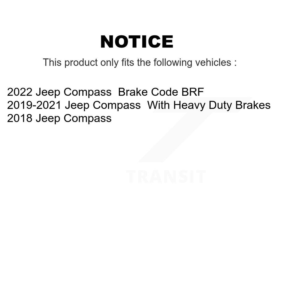 Front Rear Disc Brake Rotors And Ceramic Pads Kit For Jeep Compass K8C-103116