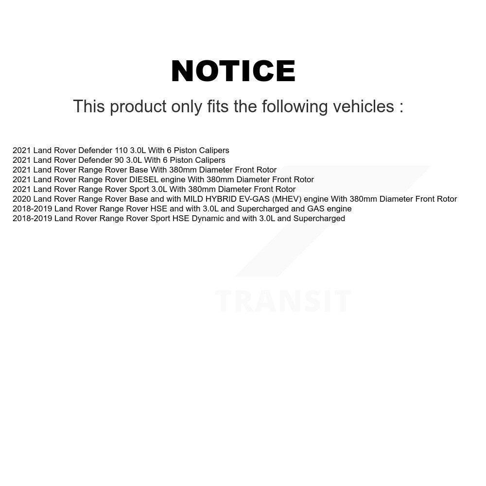 Front Disc Brake Rotors And Ceramic Pads Kit For Land Rover Range Sport K8C-103482