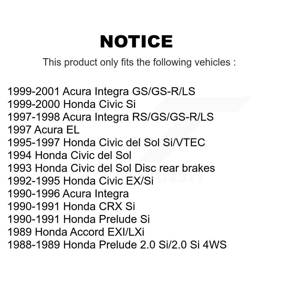 Rear Brake Rotor And Ceramic Pad Kit For Honda Civic Acura Integra del Sol Prelude CRX EL K8C-103537