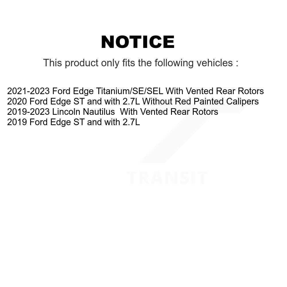 Rear Disc Brake Rotors And Ceramic Pads Kit For Ford Edge Lincoln Nautilus K8C-103721