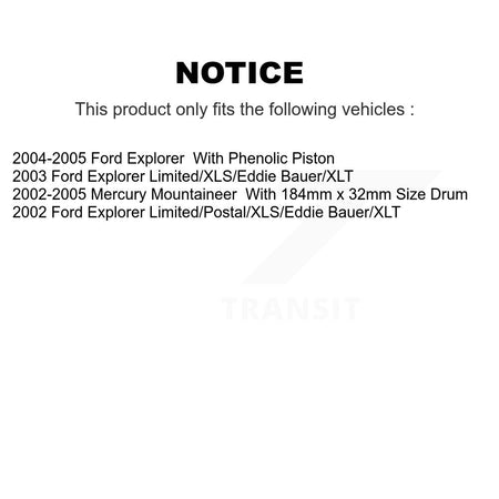 Rear Disc Rotors Ceramic Pads And Parking Shoes Kit For Ford Explorer Mercury Mountaineer K8C-103990