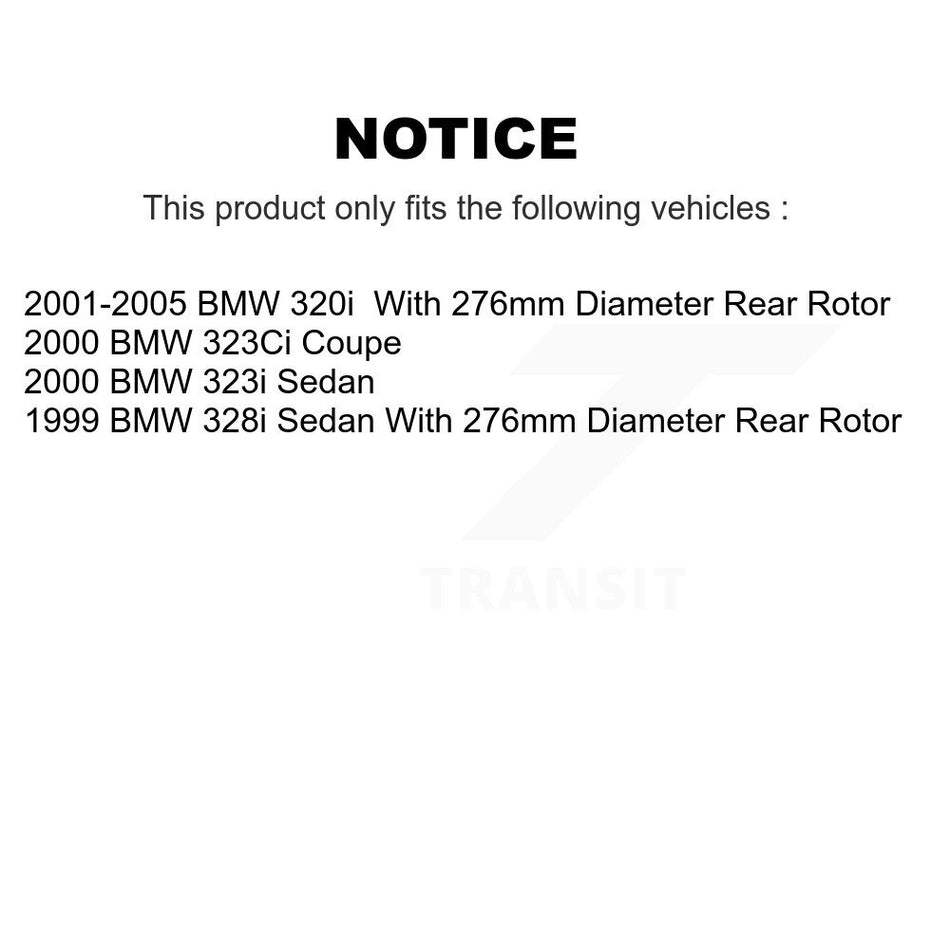 Rear Disc Rotors Ceramic Pads And Parking Brake Shoes Kit For BMW 320i 323Ci 323i K8C-104101