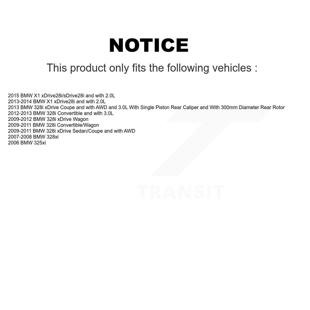 Rear Disc Rotors Ceramic Pads Parking Shoes And Hardware Kit For BMW 328i xDrive X1 328xi K8C-104217