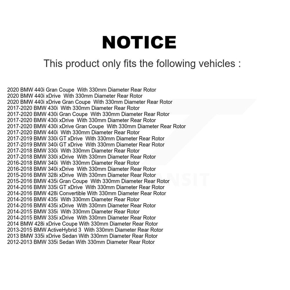 Rear Disc Rotors Ceramic Pads Parking Shoes Hardware Kit For BMW 330i xDrive 328i 335i GT K8C-104243