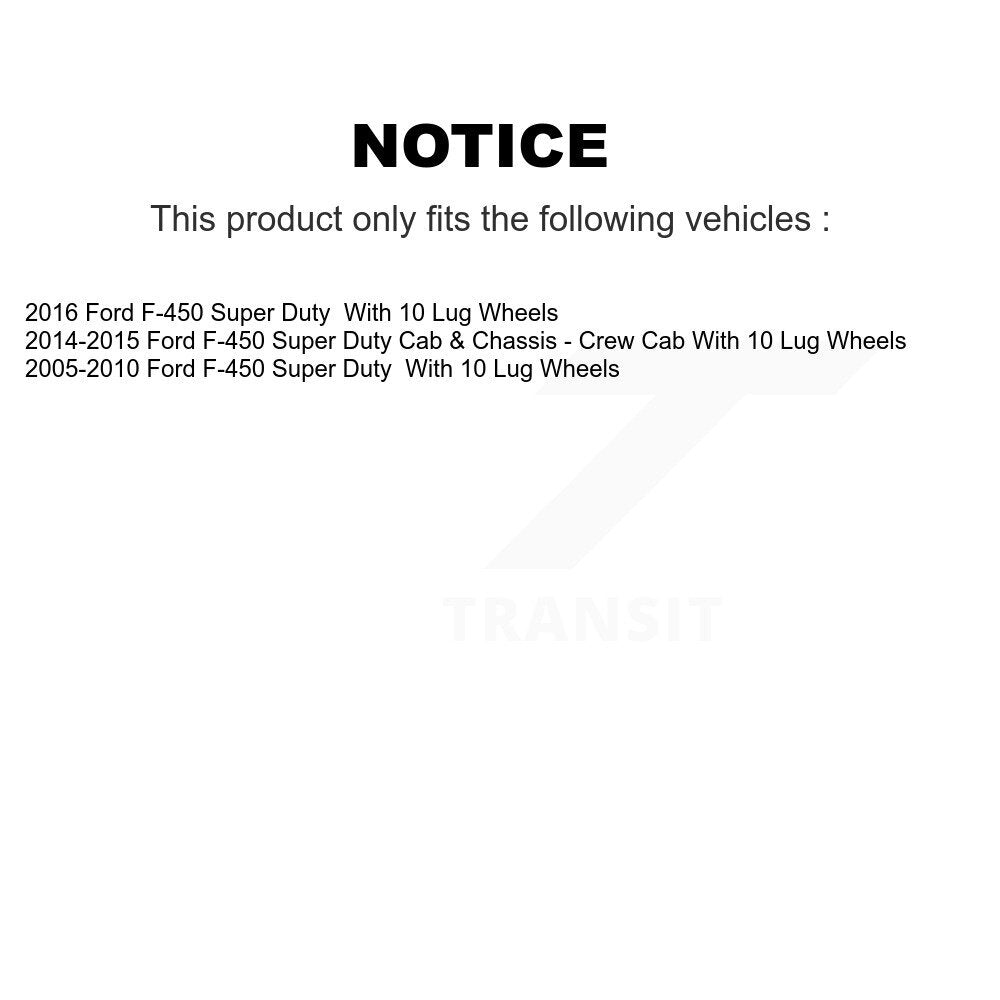 Rear Disc Rotors Ceramic Pads Parking Brake Shoes Hardware Kit For Ford F-450 Super Duty K8C-104470
