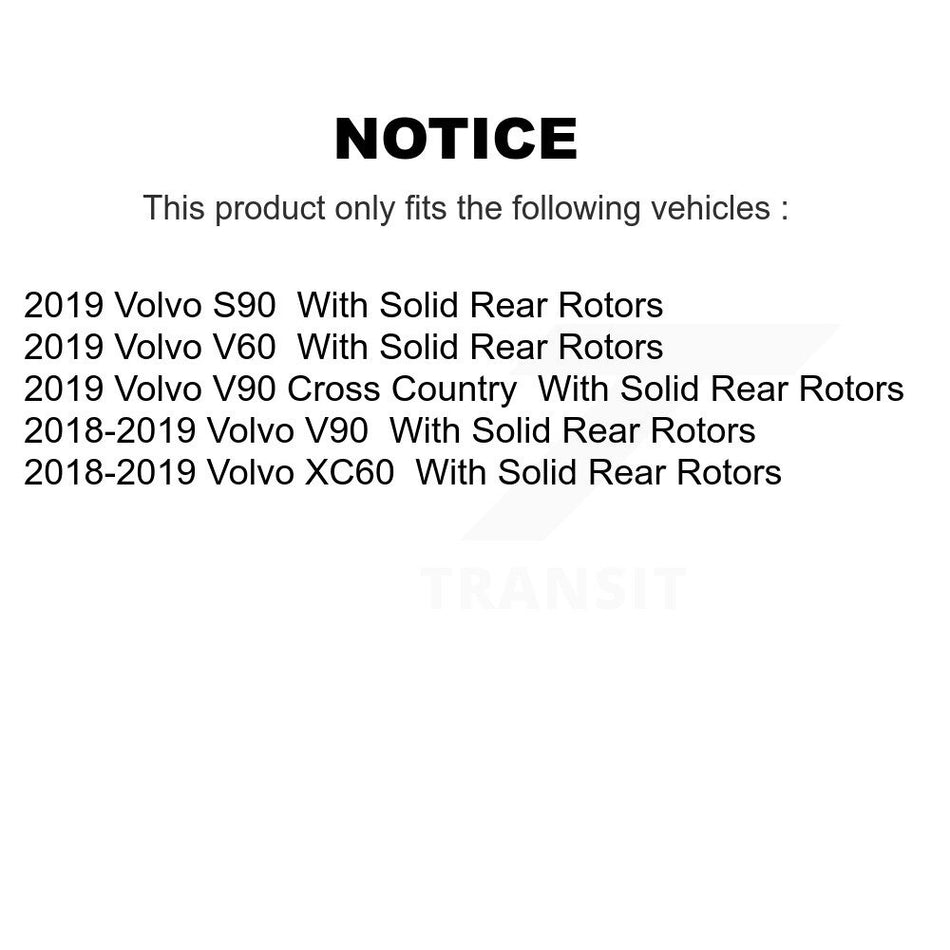 Rear Disc Brake Rotors And Ceramic Pads Kit For Volvo XC60 V60 V90 Cross Country S90 K8C-104671