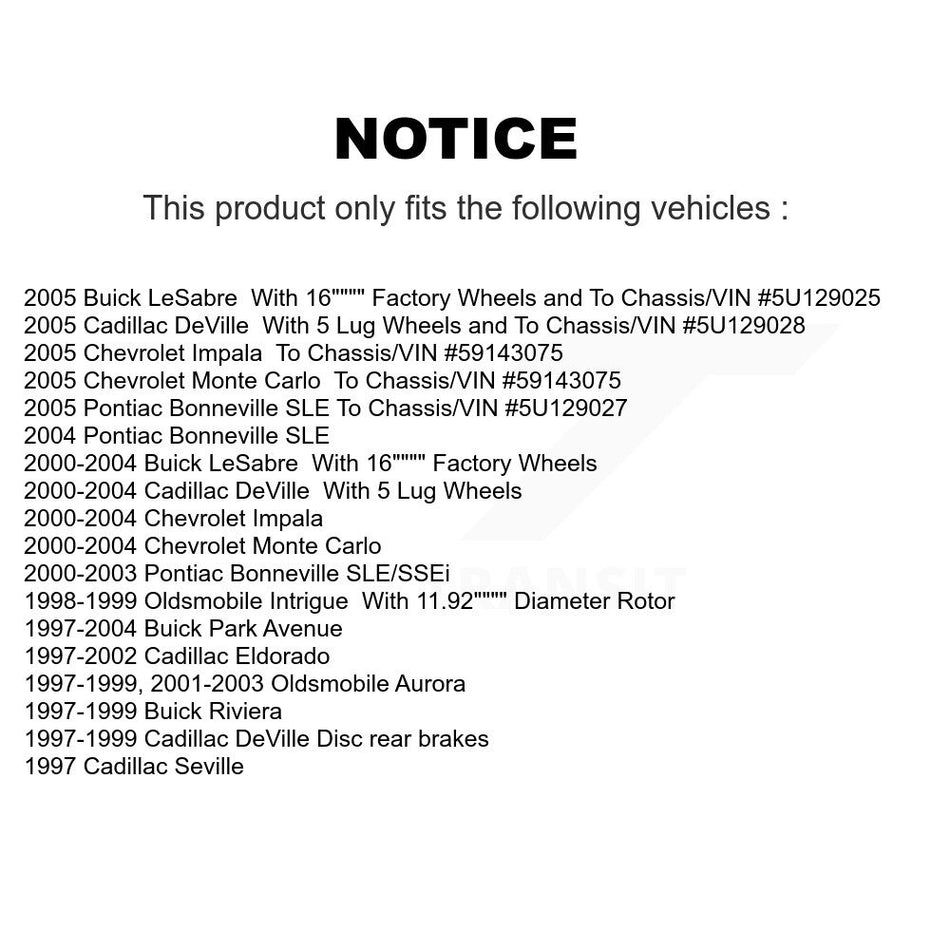 Front Brake Rotor And Semi-Metallic Pad Kit For Chevrolet Buick Impala LeSabre Cadillac DeVille Monte Carlo Park Avenue Pontiac Bonneville Oldsmobile Eldorado Aurora Intrigue K8F-100015