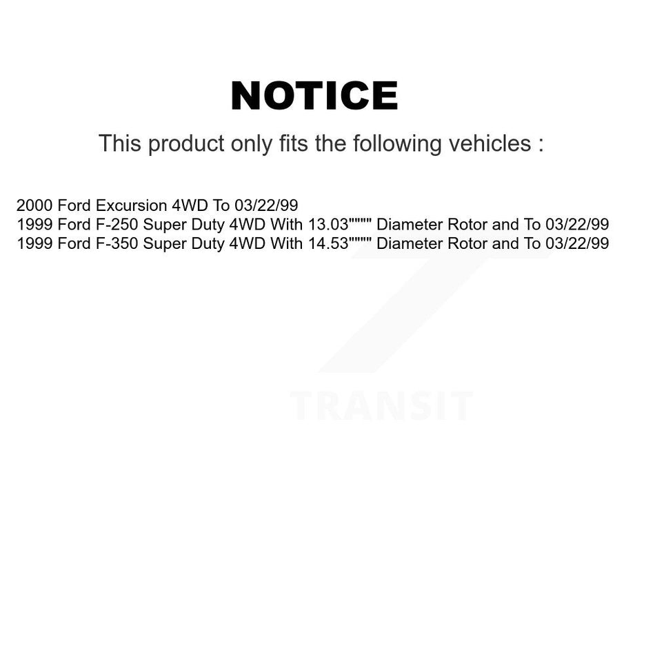 Front Disc Brake Rotors And Semi-Metallic Pads Kit For Ford F-250 Super Duty F-350 Excursion 4WD K8F-100112