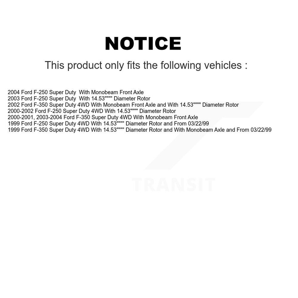 Front Disc Brake Rotors And Semi-Metallic Pads Kit For Ford F-250 Super Duty F-350 K8F-100122