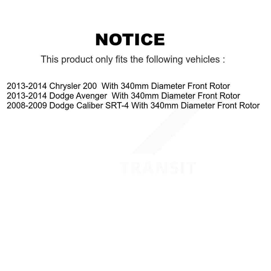 Front Disc Brake Rotors And Semi-Metallic Pads Kit For Dodge Chrysler 200 Avenger Caliber K8F-100232