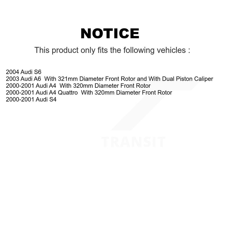 Front Disc Brake Rotors And Semi-Metallic Pads Kit For Audi A4 Quattro S4 A6 S6 K8F-100347