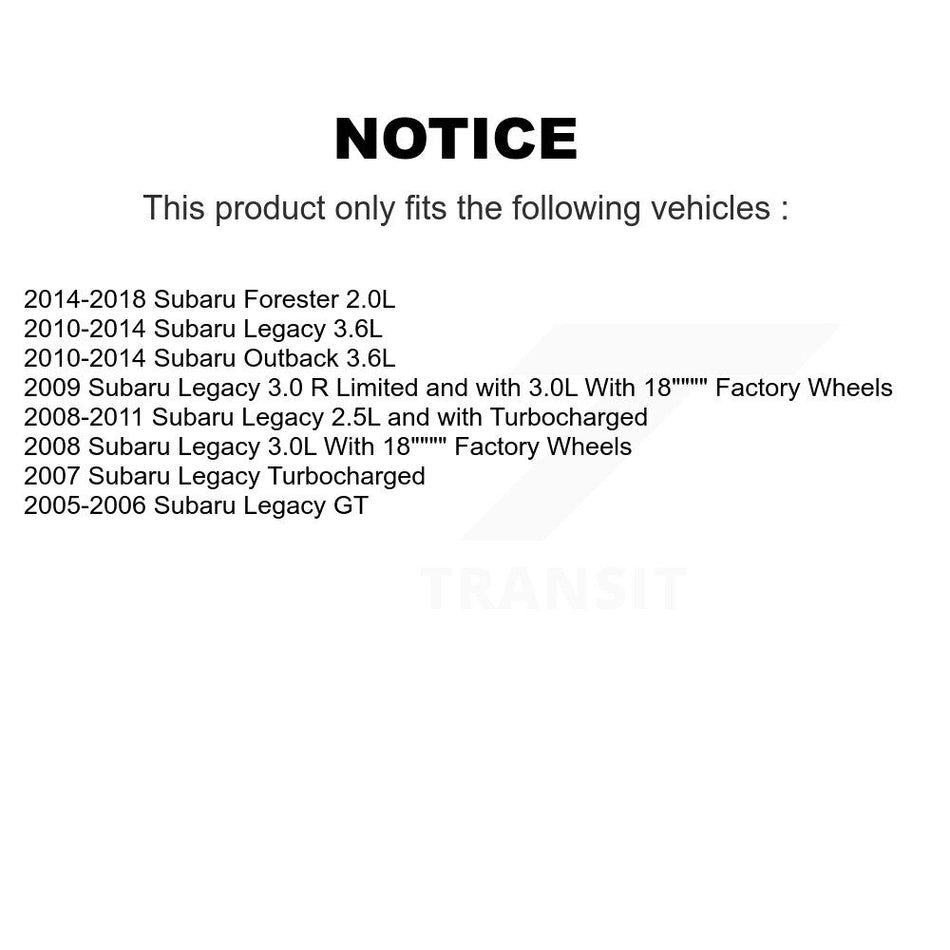 Front Disc Brake Rotors And Semi-Metallic Pads Kit For Subaru Forester Outback Legacy K8F-100427