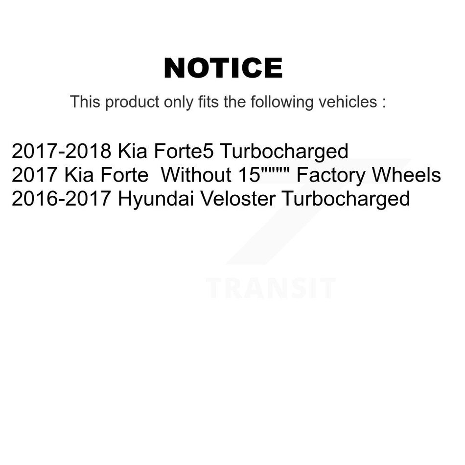 Front Disc Brake Rotors And Semi-Metallic Pads Kit For Kia Forte Hyundai Veloster Forte5 K8F-100458