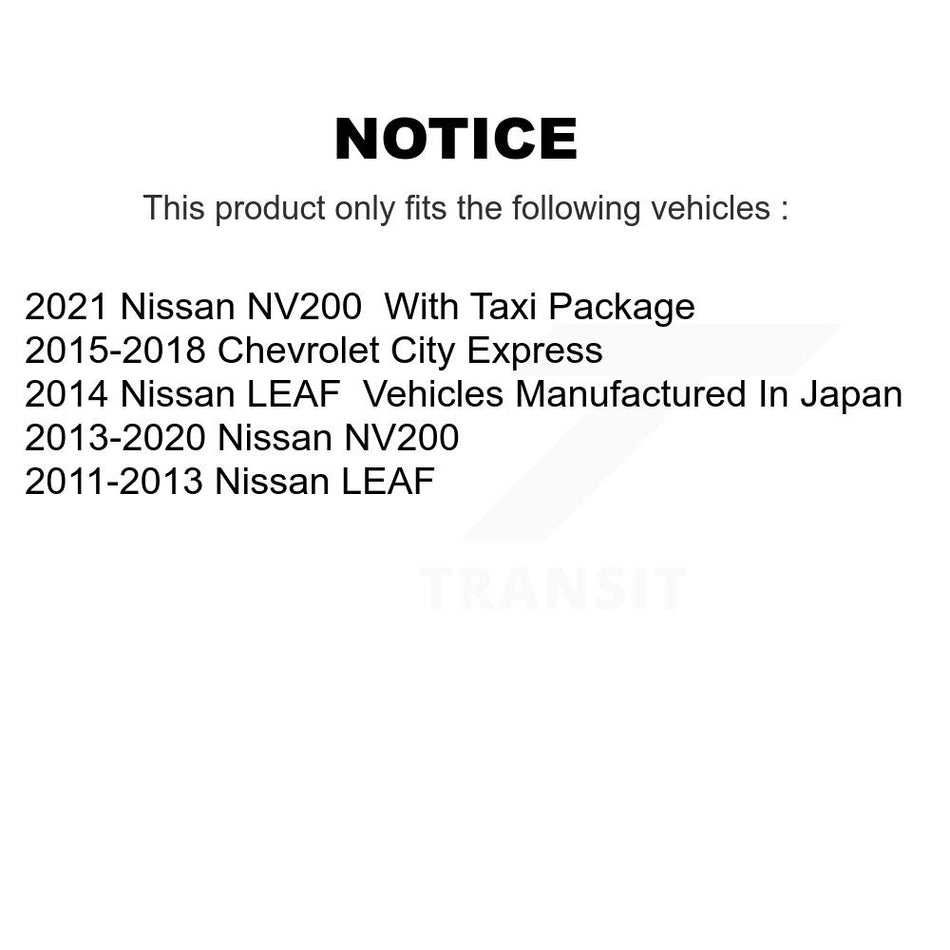 Front Disc Brake Rotors And Semi-Metallic Pads Kit For Nissan NV200 LEAF Chevrolet City Express K8F-100571