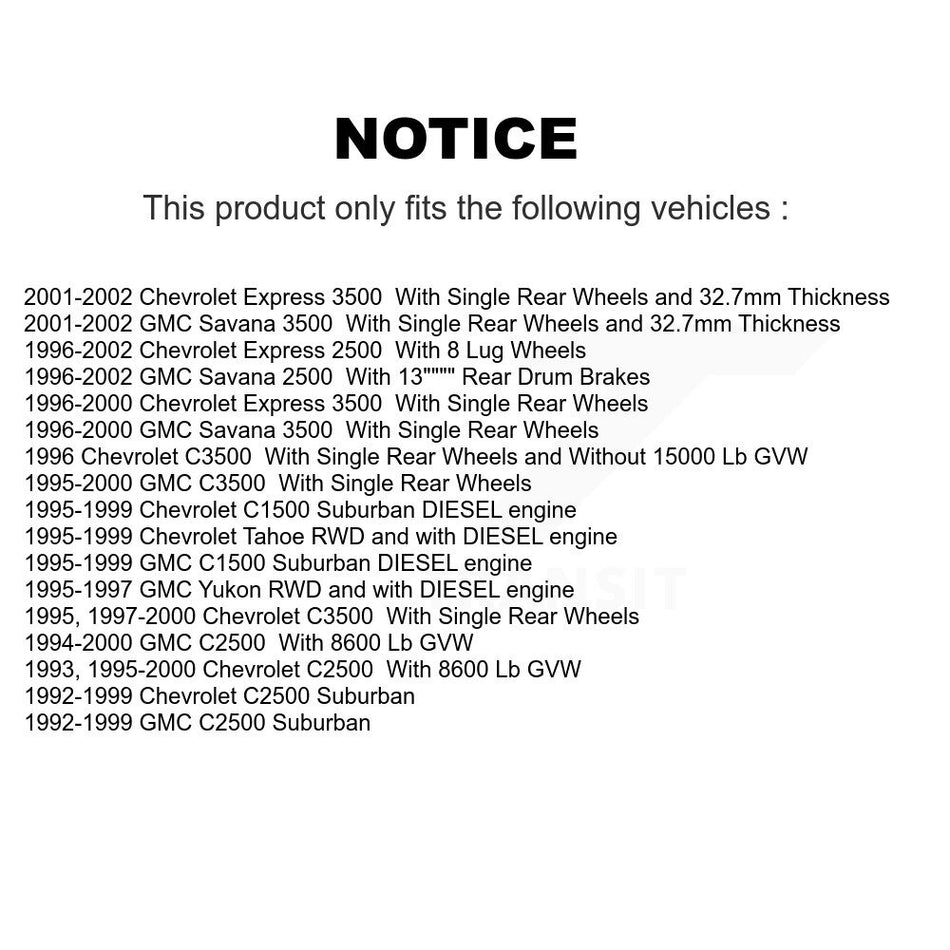 Front Disc Brake Rotors Hub Assembly And Semi-Metallic Pads Kit For Chevrolet Tahoe GMC C2500 Express 3500 C3500 C1500 Suburban 2500 Savana Yukon K8F-100660