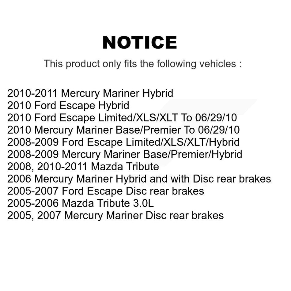 Front Rear Disc Brake Rotors And Semi-Metallic Pads Kit For Ford Escape Mercury Mariner Mazda Tribute K8F-100866