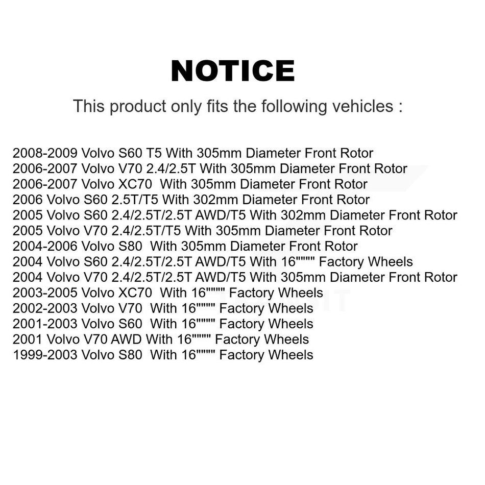 Front Rear Disc Brake Rotors And Semi-Metallic Pads Kit For Volvo S60 V70 XC70 S80 K8F-101111