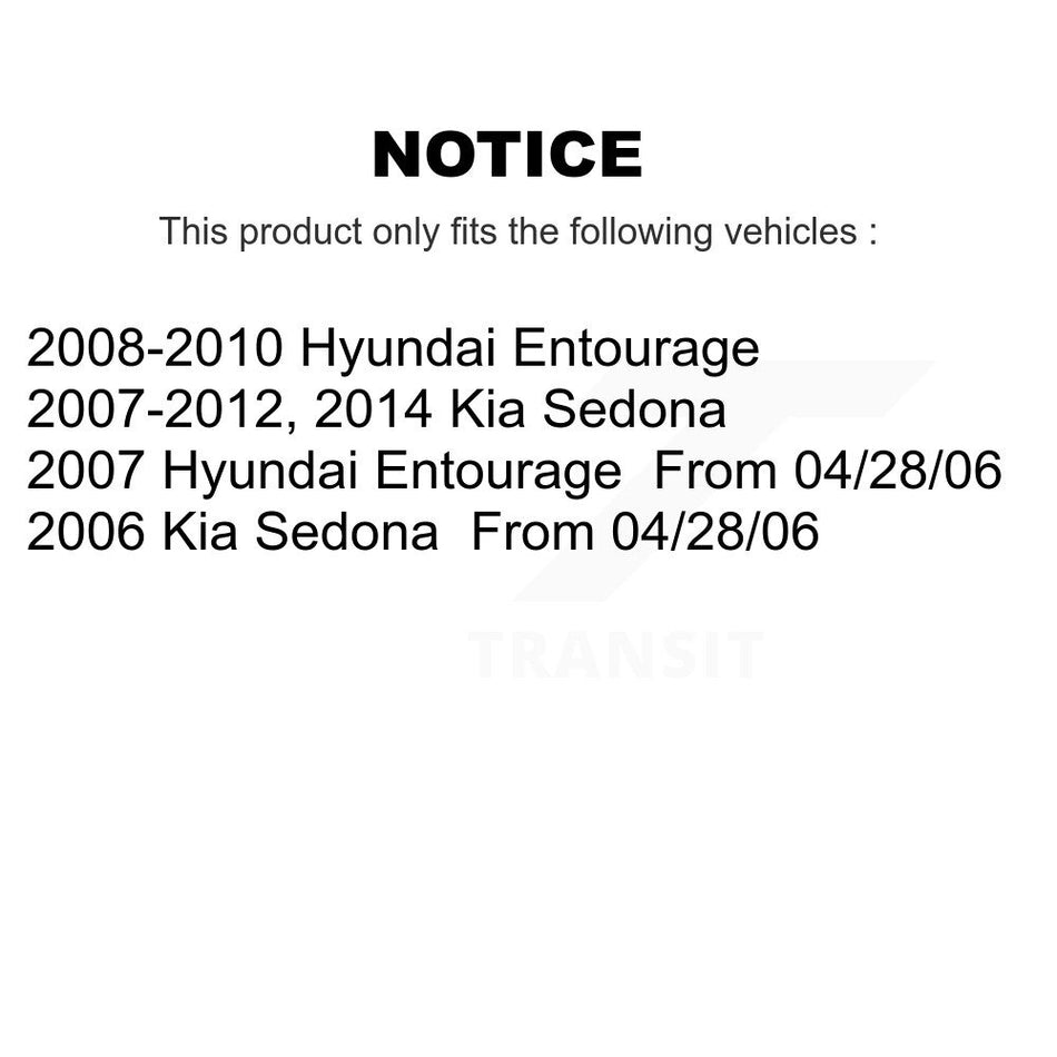 Front Rear Disc Brake Rotors And Semi-Metallic Pads Kit For Kia Sedona Hyundai Entourage K8F-101256