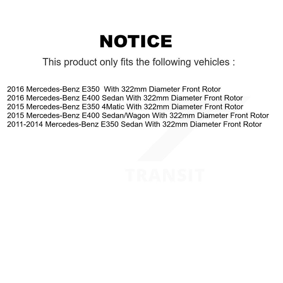 Front Rear Disc Brake Rotors And Semi-Metallic Pads Kit For Mercedes-Benz E350 E400 With 322mm Diameter Rotor K8F-101398