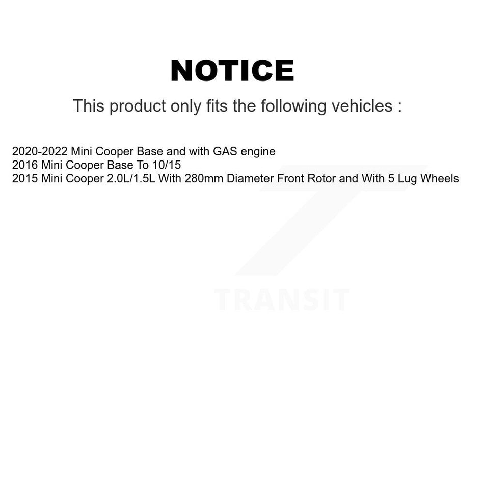 Front Rear Disc Brake Rotors And Semi-Metallic Pads Kit For Mini Cooper K8F-101486