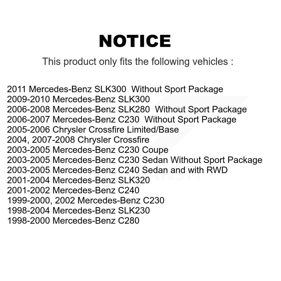 Rear Disc Brake Rotors And Semi-Metallic Pads Kit For Mercedes-Benz C230 C240 Chrysler Crossfire SLK230 SLK320 SLK280 C280 SLK300 K8F-101714