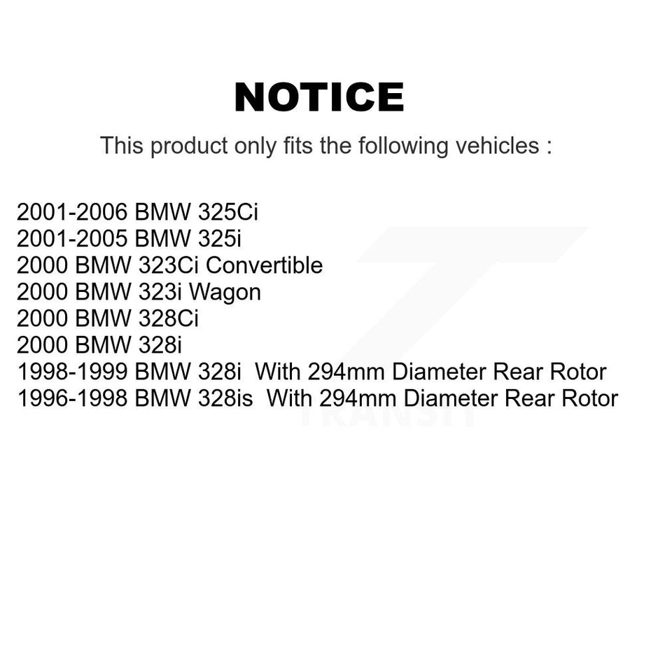 Rear Disc Brake Rotors And Semi-Metallic Pads Kit For BMW 325i 325Ci 328i 323i 323Ci 328is 328Ci K8F-101756