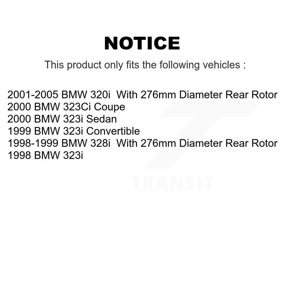 Rear Disc Brake Rotors And Semi-Metallic Pads Kit For BMW 323i 323Ci 328i 320i K8F-101768