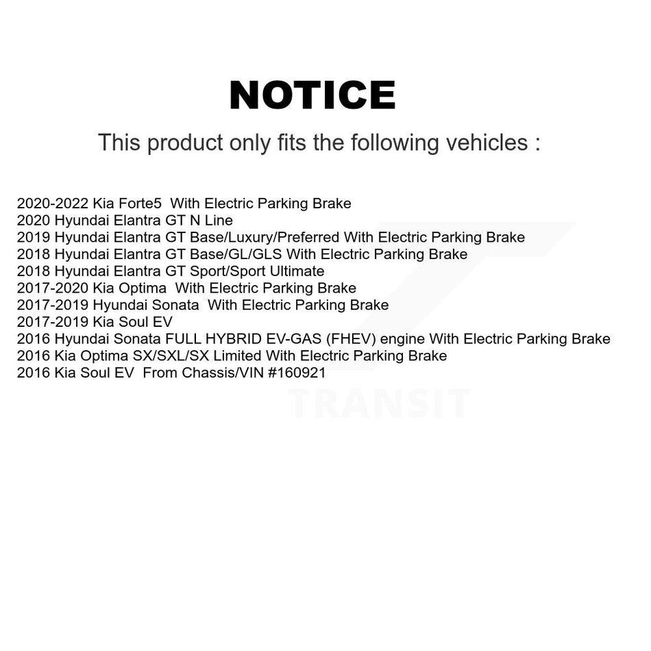 Rear Disc Brake Rotors And Semi-Metallic Pads Kit For Hyundai Sonata Kia Optima Elantra GT Soul EV Forte Forte5 K8F-101945