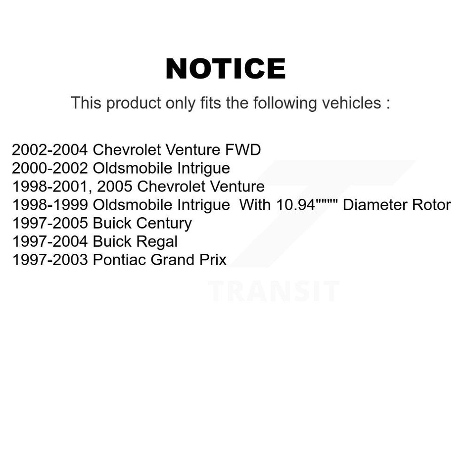 Front Rear Disc Brake Rotors And Semi-Metallic Pads Kit For Buick Century Pontiac Grand Prix Chevrolet Venture Regal Oldsmobile Intrigue K8F-102864