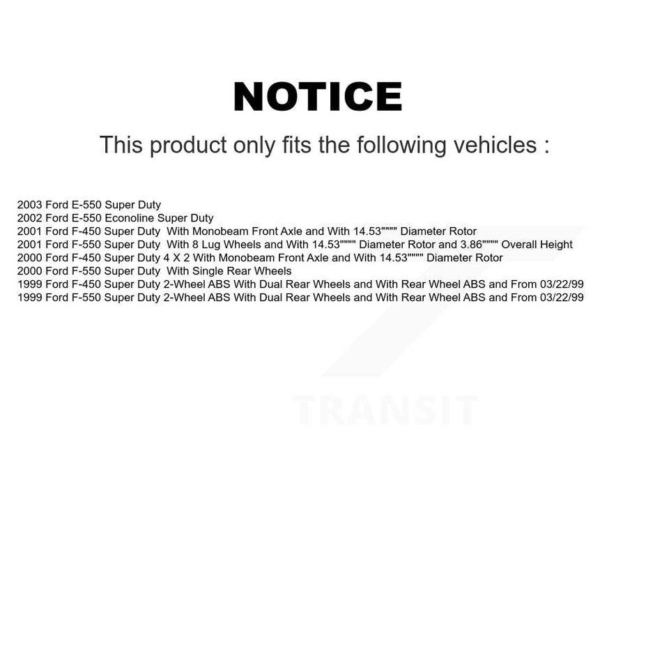 Front Rear Disc Brake Rotors And Semi-Metallic Pads Kit For Ford E-550 Super Duty F-450 F-550 Econoline K8F-103018