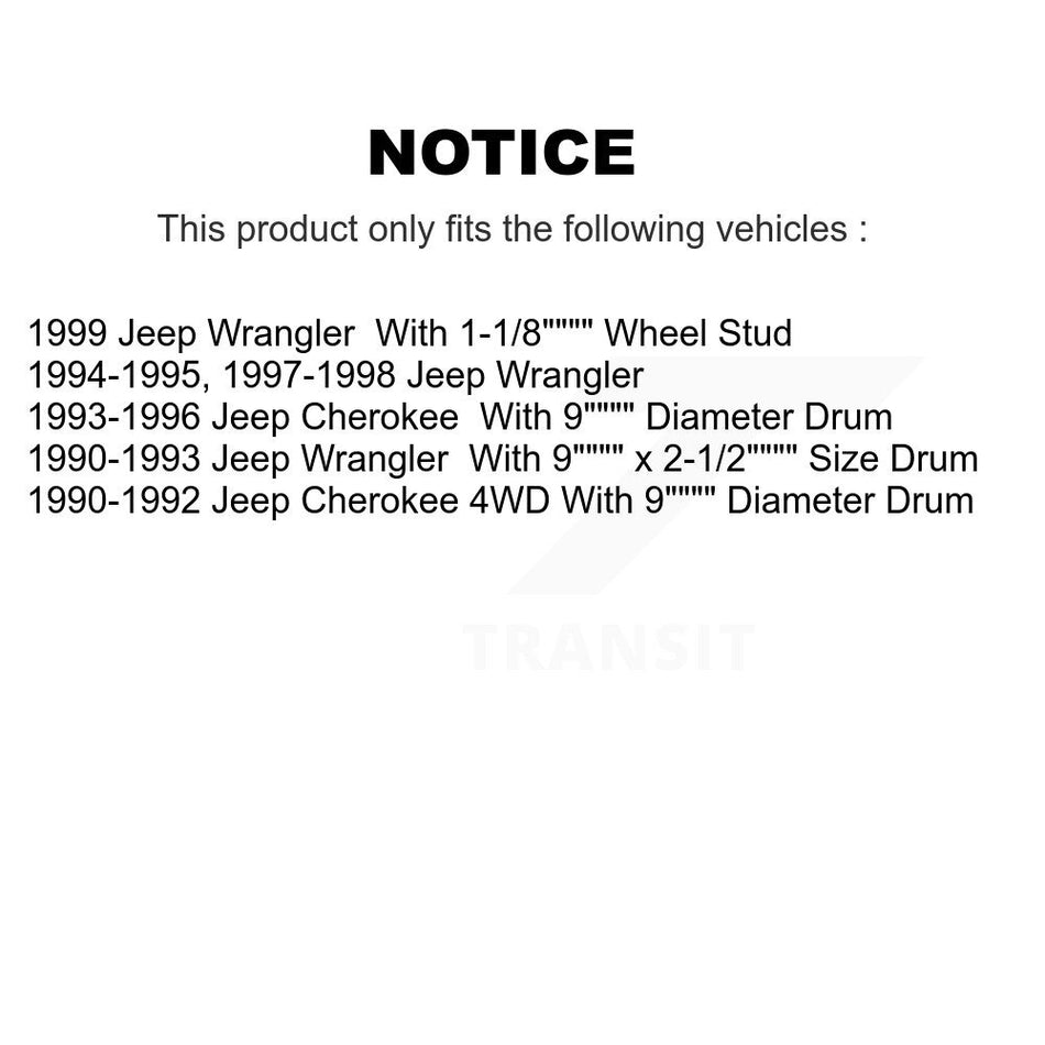 Front Rear Disc Brake Rotors Semi-Metallic Pads And Drum Kit For Jeep Wrangler Cherokee K8F-103338