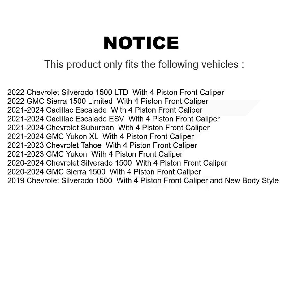 Front Rear Brake Rotor & Semi-Metallic Pad Kit For Chevrolet GMC Silverado 1500 Sierra XL K8F-103603