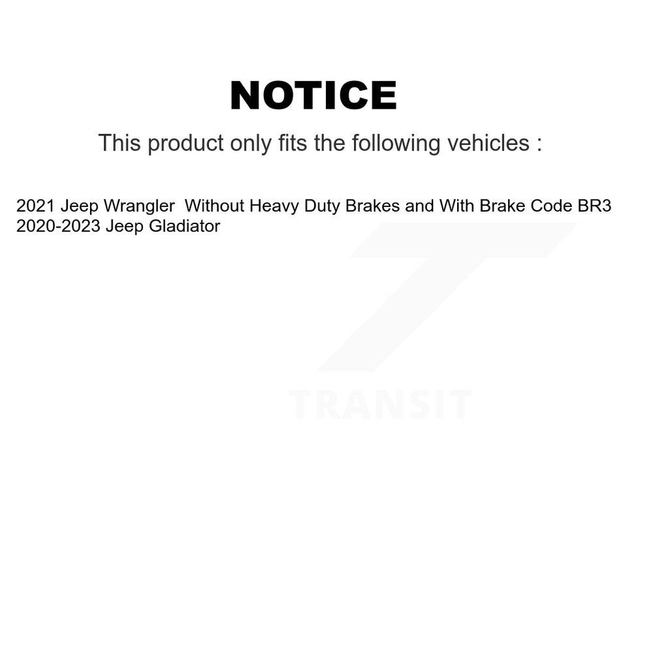 Rear Disc Brake Rotors And Semi-Metallic Pads Kit For Jeep Wrangler Gladiator K8F-103620