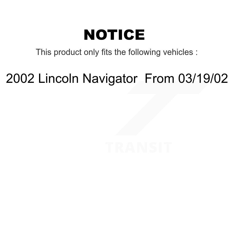 Front Disc Brake Rotor And Semi-Metallic Pad Kit For 2002 Lincoln Navigator From 03 19 02 K8F-103745