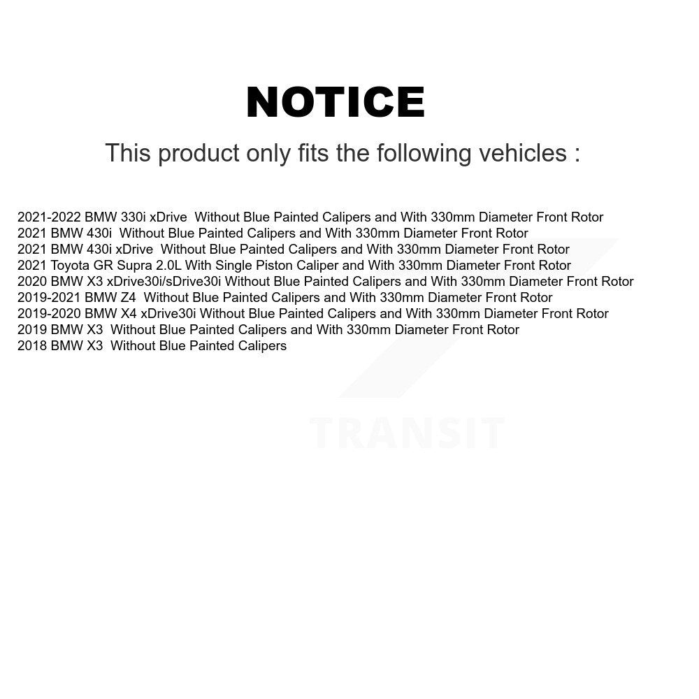 Front Brake Rotor Semi-Metallic Pad Kit For BMW X3 330i xDrive X4 Z4 430i Toyota GR Supra K8F-104060