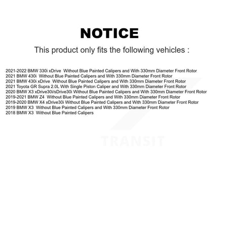 Front Brake Rotor Semi-Metallic Pad Kit For BMW X3 330i xDrive X4 Z4 430i Toyota GR Supra K8F-104060