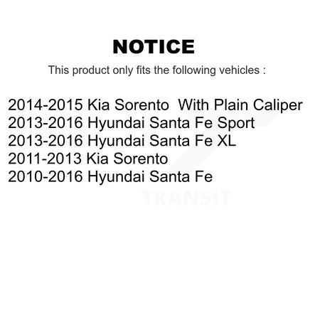 Rear Disc Brake Rotor And Semi-Metallic Pad Kit For Hyundai Santa Fe Sport Kia Sorento XL K8F-104089