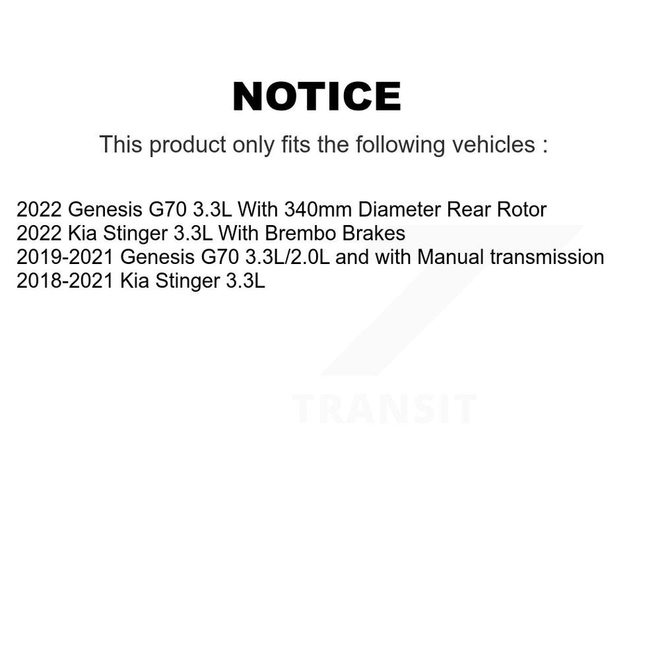 Front Rear Disc Brake Rotors And Semi-Metallic Pads Kit For Kia Stinger Genesis G70 K8F-104147