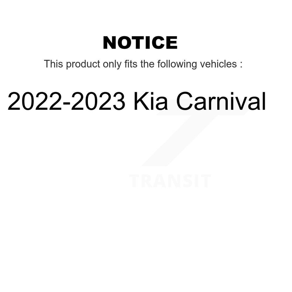 Front Disc Brake Rotors And Semi-Metallic Pads Kit For 2022-2024 Kia Carnival K8F-104261