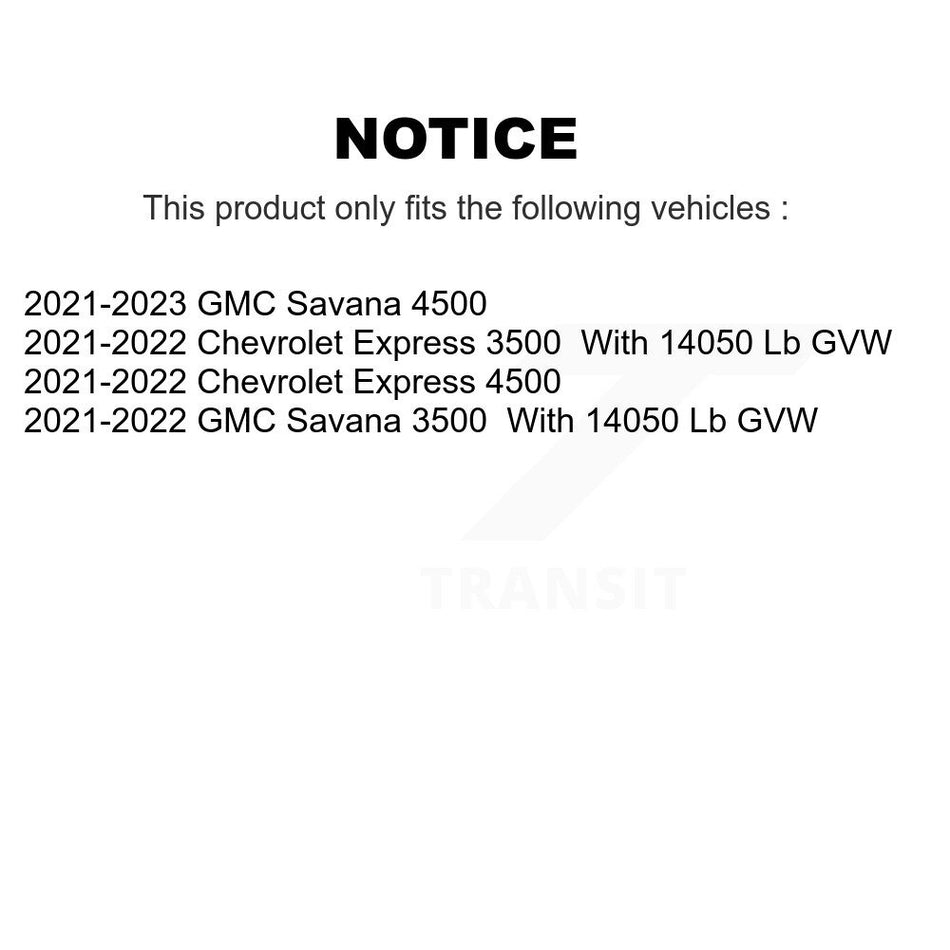 Front Disc Brake Rotor & Semi-Metallic Pad Kit For GMC Savana 3500 Chevrolet Express 4500 K8F-104266