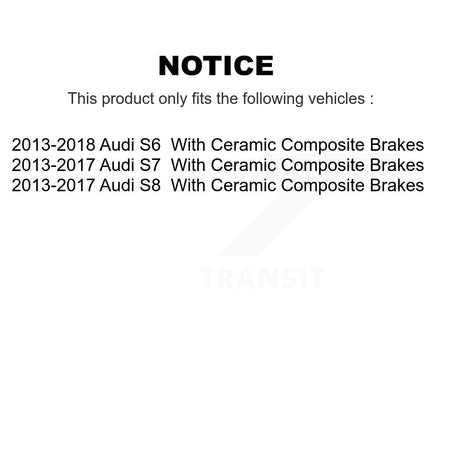 Rear Brake Rotors & Semi-Metallic Pad Kit For Audi S6 S7 S8 With Ceramic Composite Brakes K8F-104311