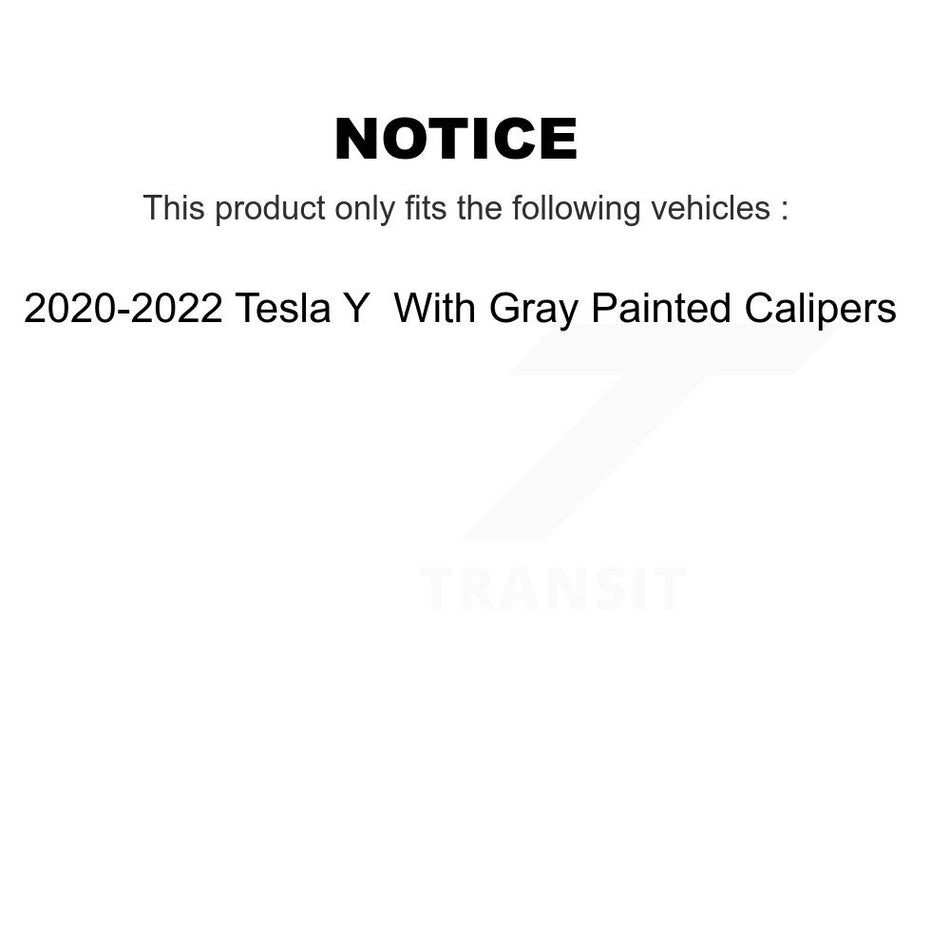 Rear Brake Rotor & Semi-Metallic Pad Kit For 2020-2022 Tesla Y With Gray Painted Calipers K8F-104319