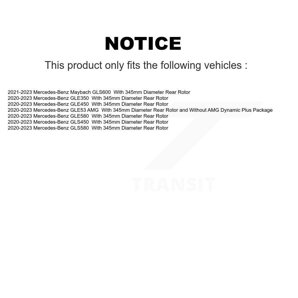 Rear Brake Rotor & Semi-Metallic Pad Kit For Mercedes-Benz GLE450 GLE350 GLS450 GLE53 AMG K8F-104326