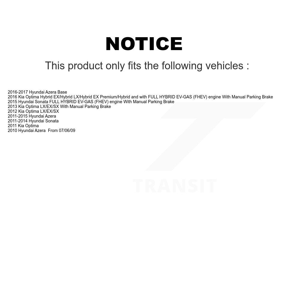 Rear Disc Rotors Semi-Metallic Pads Parking Shoes Kit For Hyundai Sonata Kia Optima Azera K8F-104387