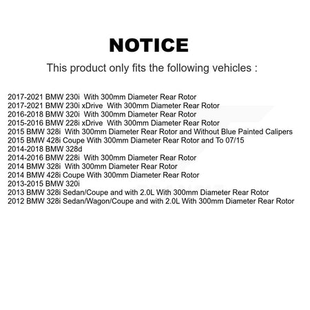 Rear Disc Rotors Semi-Metallic Pads Parking Shoes Kit For BMW 230i xDrive 228i 328i 320i K8F-104421