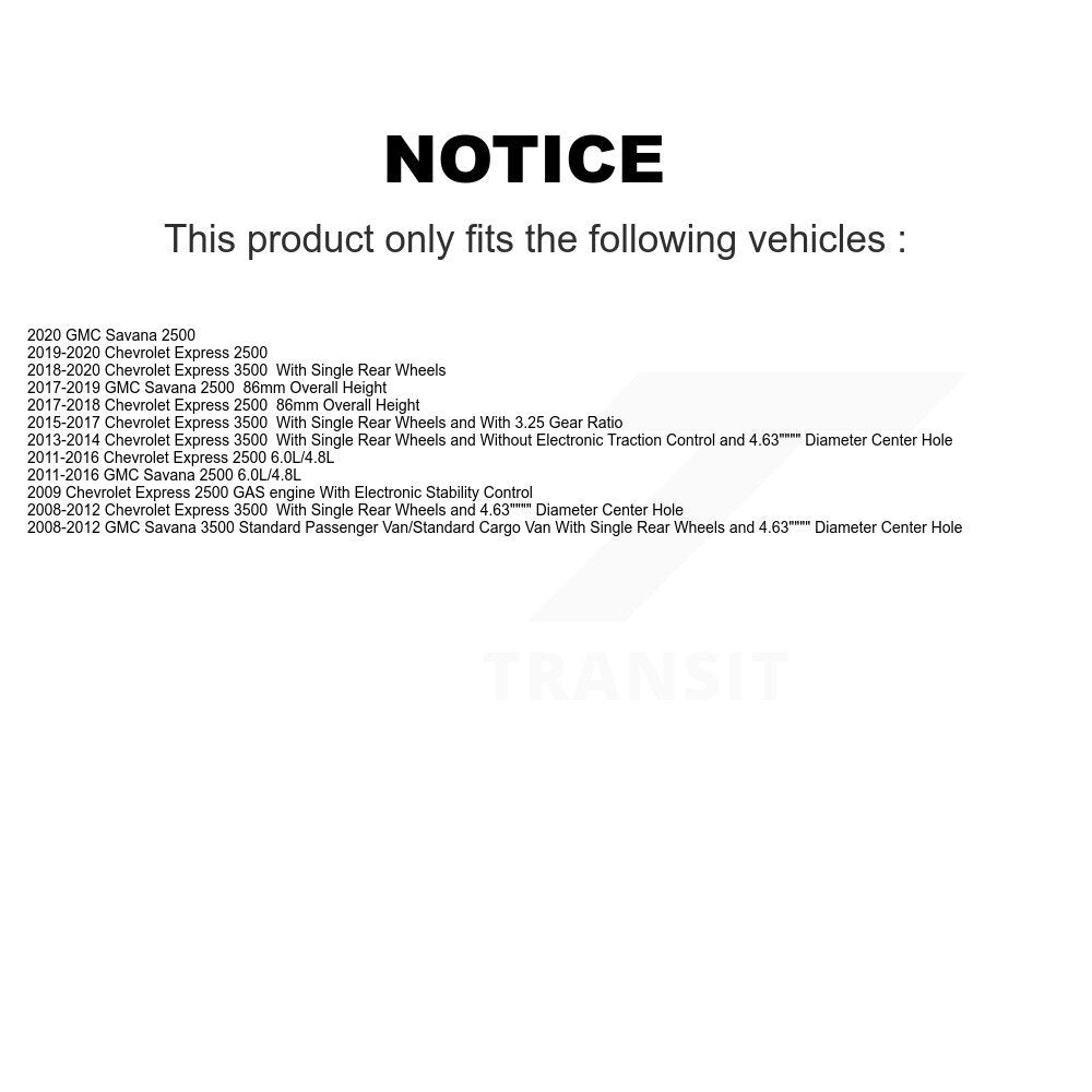 Rear Disc Rotors Semi-Metallic Pads Parking Shoes Kit For Chevrolet GMC Savana 2500 3500 K8F-104555