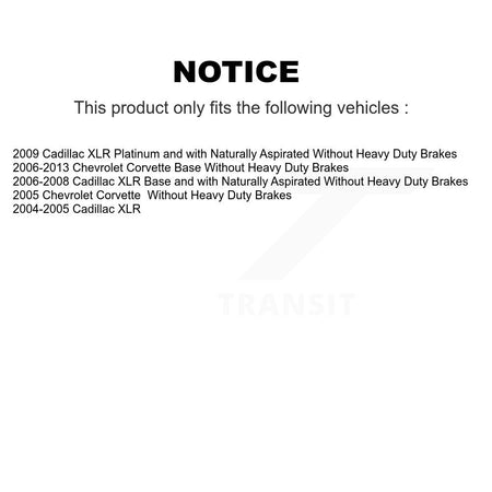 Rear Disc Rotors Semi-Metallic Pads Parking Shoes Kit For Chevrolet Corvette Cadillac XLR K8F-104628