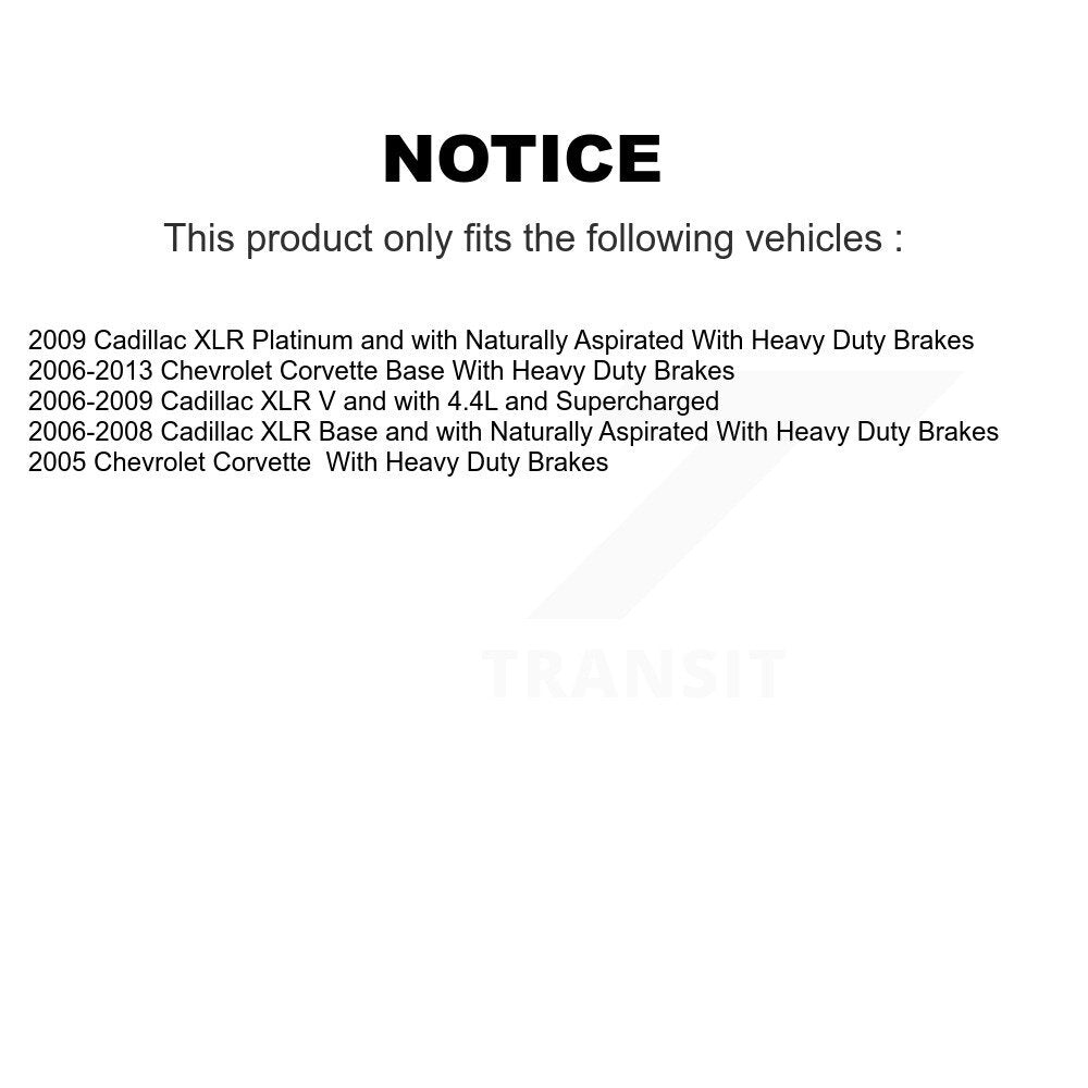 Rear Disc Rotors Semi-Metallic Pads Parking Shoes Kit For Chevrolet Corvette Cadillac XLR K8F-104629